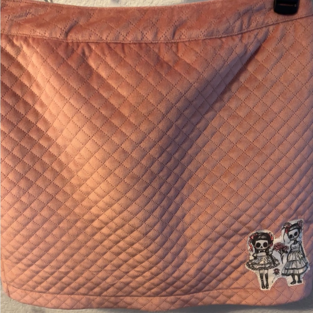 Alya Quilted Blush Pencil Skirt Sugar Skulls pastel goth
